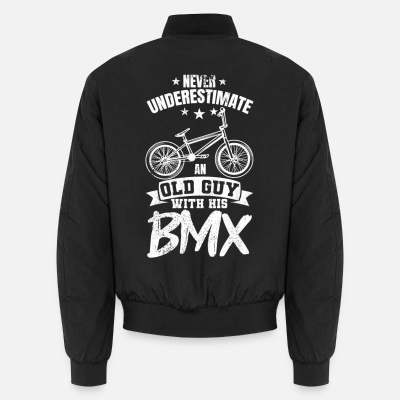 BMX Grandpa - Unisex Bomber Jacket - black