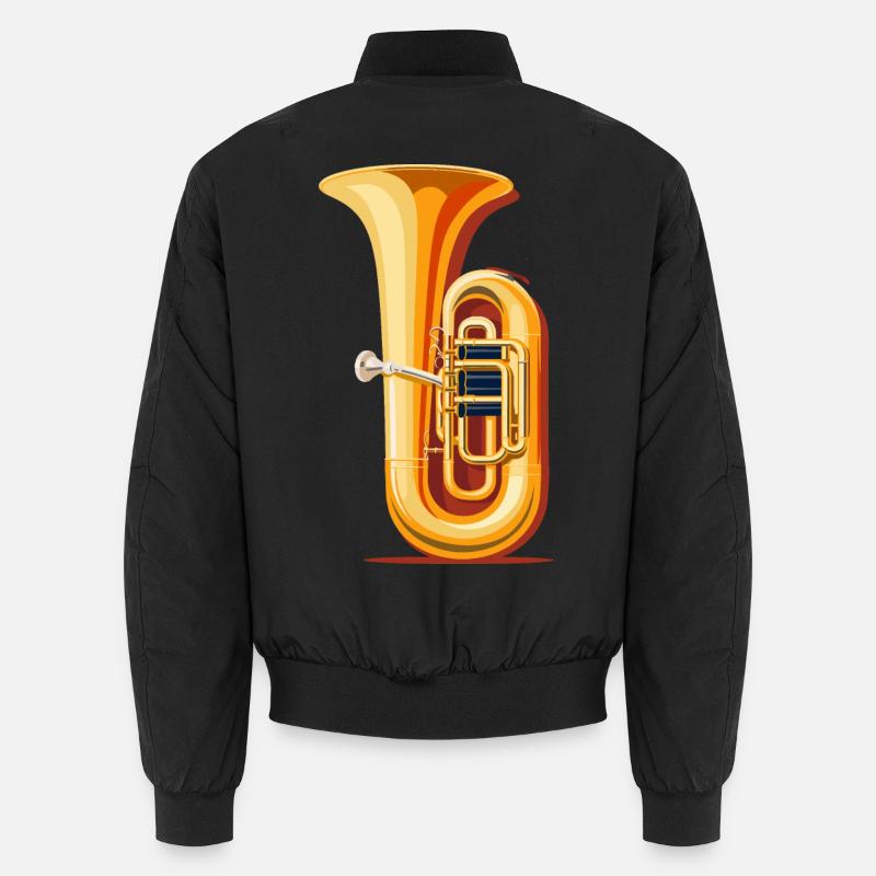 Tuba Graphic - Unisex Bomber Jacket - black