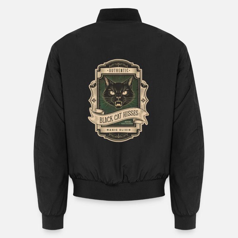 Retro Label Shirt 2nd / Black Cat - Unisex Bomber Jacket - black