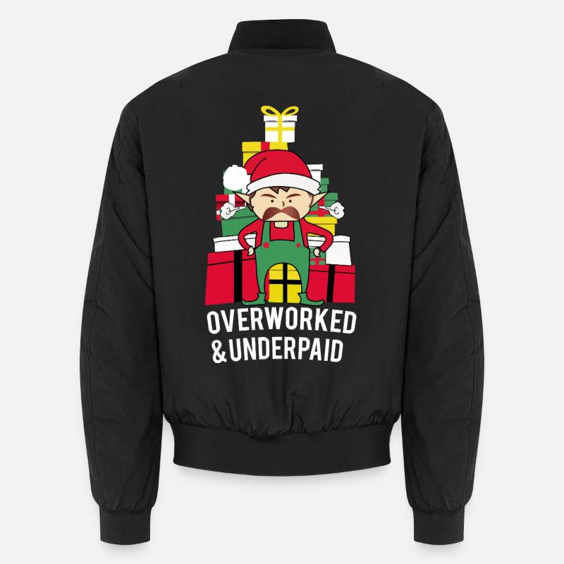 Overworked Elf – Lustiges Weihnachts Spruch Design Unisex Bomberjacke