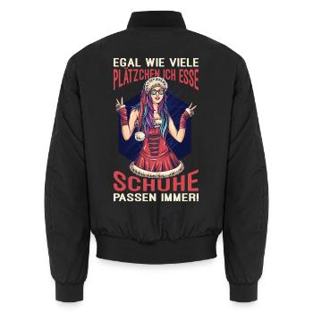 Weihnachtsgeschenk Frauen Plätzchen Lustig Idee - Unisex Bomberjacke - Schwarz - Hinten - AI Model Male 185 light (185cm)