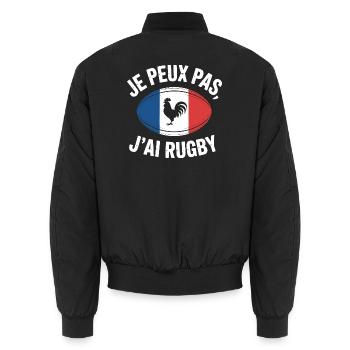 Je Peux Pas J'ai Rugby - Bomber unisexe - noir - Dos - AI Model Male 185 light (185cm)
