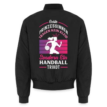 Handball Handballer Handball Trainer Fan Geschenk - Unisex Bomberjacke - Schwarz - Hinten - AI Model Male 185 light (185cm)