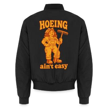 Urbanes Gärtnern hacken ist nicht einfach - Unisex Bomberjacke - Schwarz - Hinten - AI Model Male 185 light (185cm)