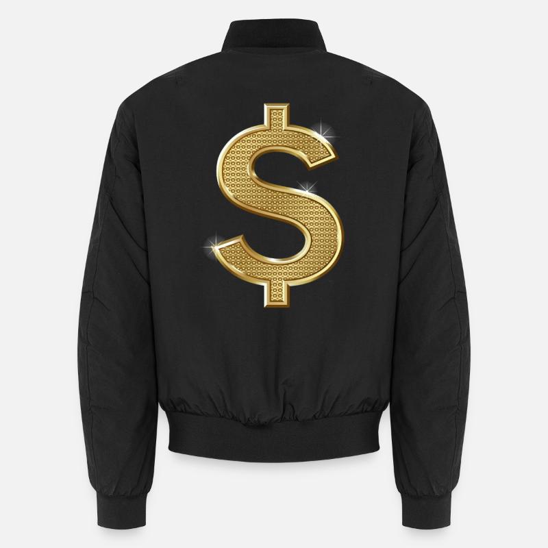 dollar sign - Unisex Bomber Jacket - black