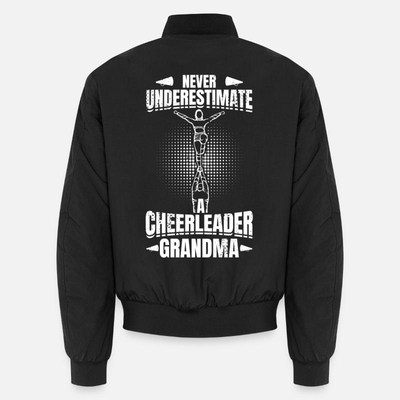 Never Underestimate Cheerleader Grandma - Unisex Bomber Jacket - black