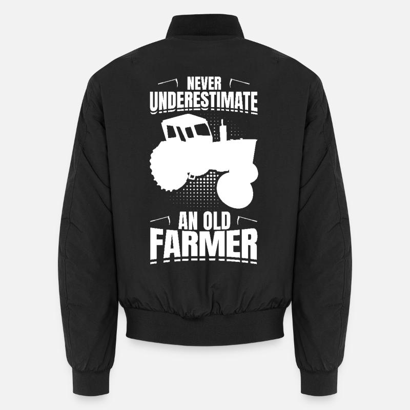 Never underestimate an old farmer Unisex Bomber Jacket