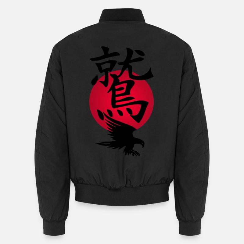 Aigle noir et soleil rouge - Bomber unisexe - noir