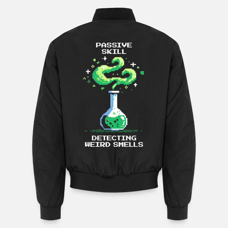 Passive skill: detecting strange smells | Chemistry - Unisex Bomber Jacket - black