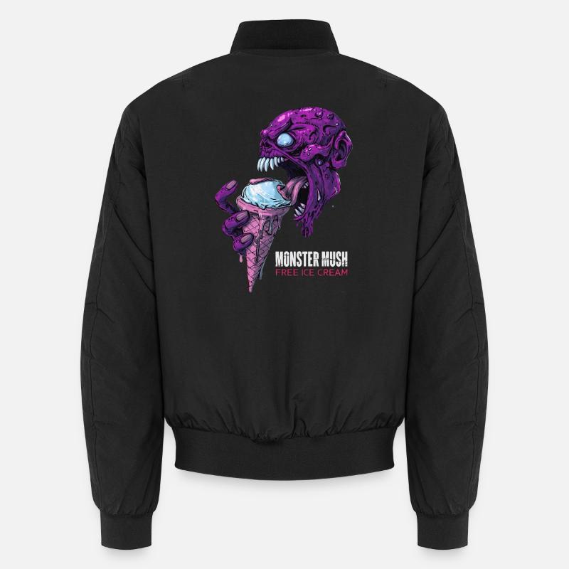 Monster Mush - Free icecream (Tshirt) - Unisex Bomber Jacket - black