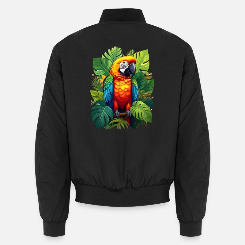 Perroquet dans la jungle Bomber unisexe