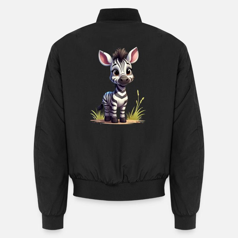 Niedliches Zebra - Unisex Bomberjacke - Schwarz