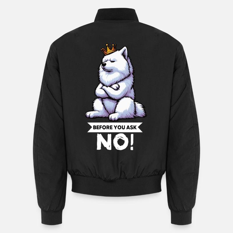 Before You Ask Samojede Samojedenbesitzer  Unisex Bomberjacke