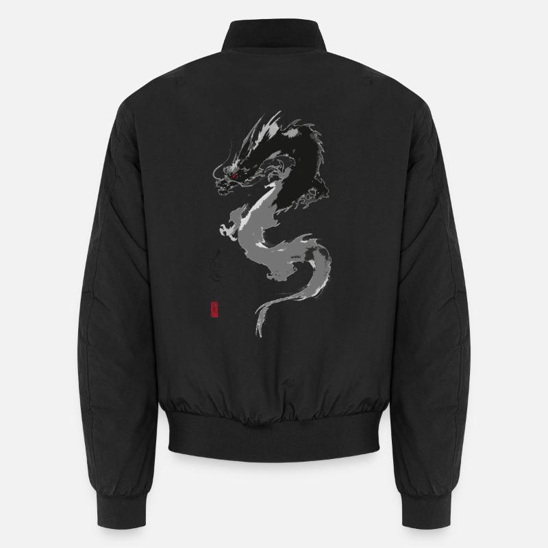 Ryu Yokai – Sumi-e Ink Dragon Unisex Bomber Jacket