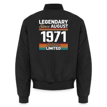 Légendaire Depuis Août 1971 Vintage Rétro - Bomber unisexe - noir - Dos - AI Model Male 185 light (185cm)