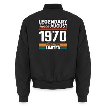 Légendaire Depuis Août 1970 Vintage Rétro - Bomber unisexe - noir - Dos - AI Model Male 185 light (185cm)