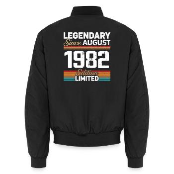 Légendaire Depuis Août 1982 Vintage Rétro - Bomber unisexe - noir - Dos - AI Model Male 185 light (185cm)