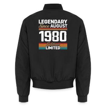 Légendaire Depuis Août 1980 Vintage Rétro - Bomber unisexe - noir - Dos - AI Model Male 185 light (185cm)