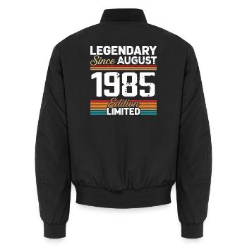 Legendär seit August 1985 Vintage Retro - Unisex Bomberjacke - Schwarz - Hinten - AI Model Male 185 light (185cm)