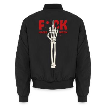 Halloween - Unisex Bomberjacke - Schwarz - Hinten - AI Model Male 185 light (185cm)