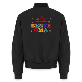 Frohe Weihnachten für die Beste Oma - XMAS Danke - Unisex Bomberjacke - Schwarz - Hinten - AI Model Male 185 light (185cm)
