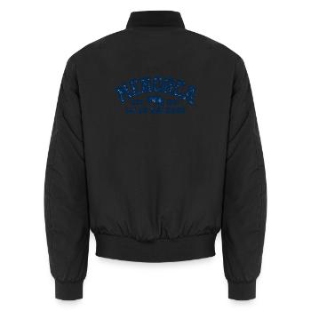 Menorca - Insel - Mittelmeer - Spanien - Balearen - Unisex Bomberjacke - Schwarz - Hinten - AI Model Male 185 light (185cm)