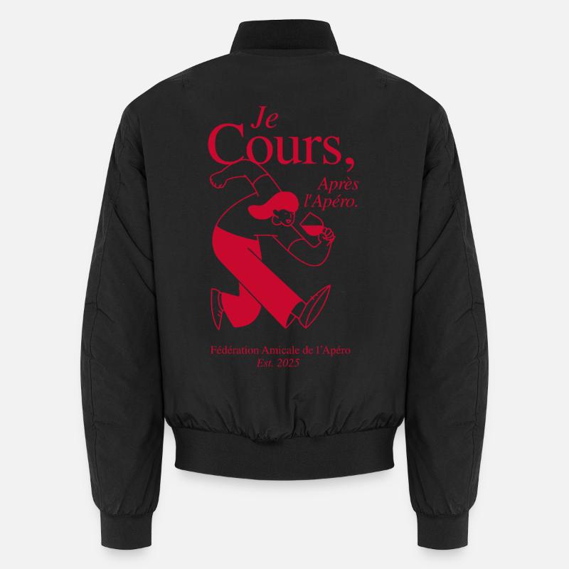 Ich laufe dem Apéro hinterher - Unisex Bomberjacke - Schwarz