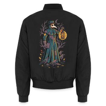 Der Pestdoktor mit der Laterne - Unisex Bomberjacke - Schwarz - Hinten - AI Model Male 185 light (185cm)