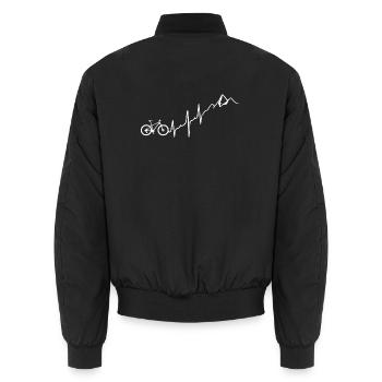 Fahrrad Herzschlag EKG Herzfrequenz - Unisex Bomberjacke - Schwarz - Hinten - AI Model Male 185 light (185cm)