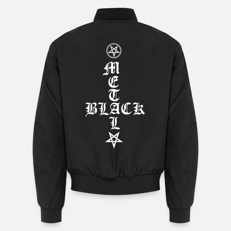 Black Metal - Cross Upside Down avec Pentagram Bomber unisexe