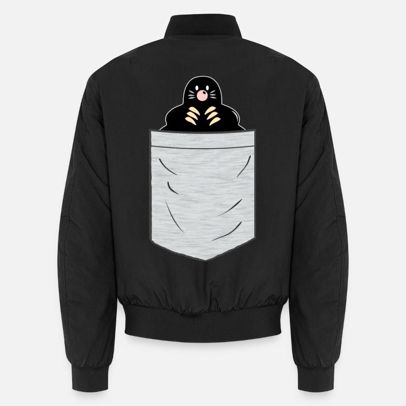 Mole Breast Pocket - Unisex Bomber Jacket - black