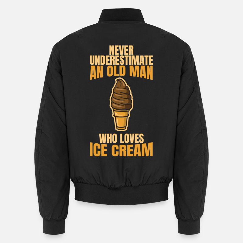 Unterschätze nie alte Eiscreme Liebhaber Unisex Bomberjacke