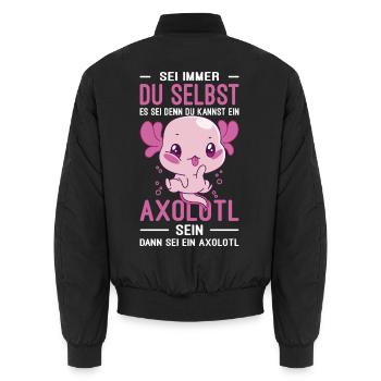 Axolotl Geschenk Frauen Mädchen Aquaristik - Unisex Bomberjacke - Schwarz - Hinten - AI Model Male 185 light (185cm)