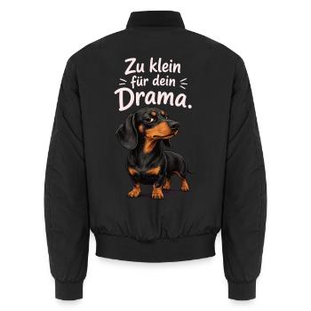 Zu Klein Für Dein Drama Dackel Spruch - Unisex Bomberjacke - Schwarz - Hinten - AI Model Male 185 light (185cm)