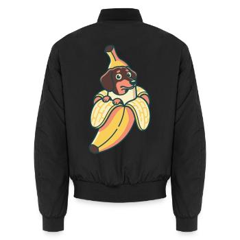 Dackel Banane - Unisex Bomberjacke - Schwarz - Hinten - AI Model Male 185 light (185cm)
