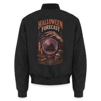 Halloween Forecast – Witch Crystal Ball - Unisex Bomberjacke - Schwarz - Hinten - AI Model Male 185 light (185cm)