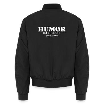 Humor ist erblich – Danke, Mama - Unisex Bomberjacke - Schwarz - Hinten - AI Model Male 185 light (185cm)