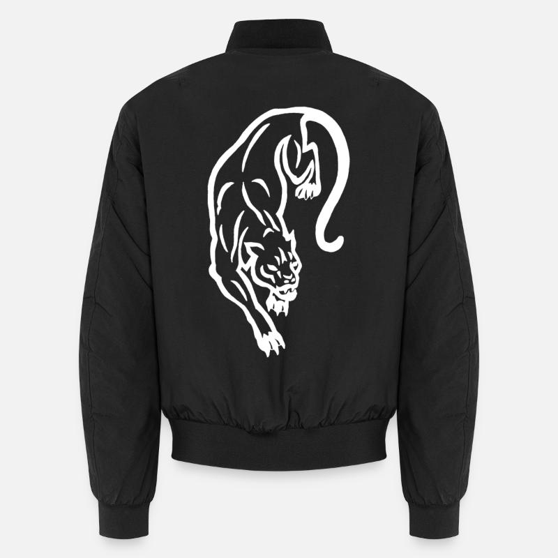 Weiße Panther-Silhouette - Unisex Bomberjacke - Schwarz