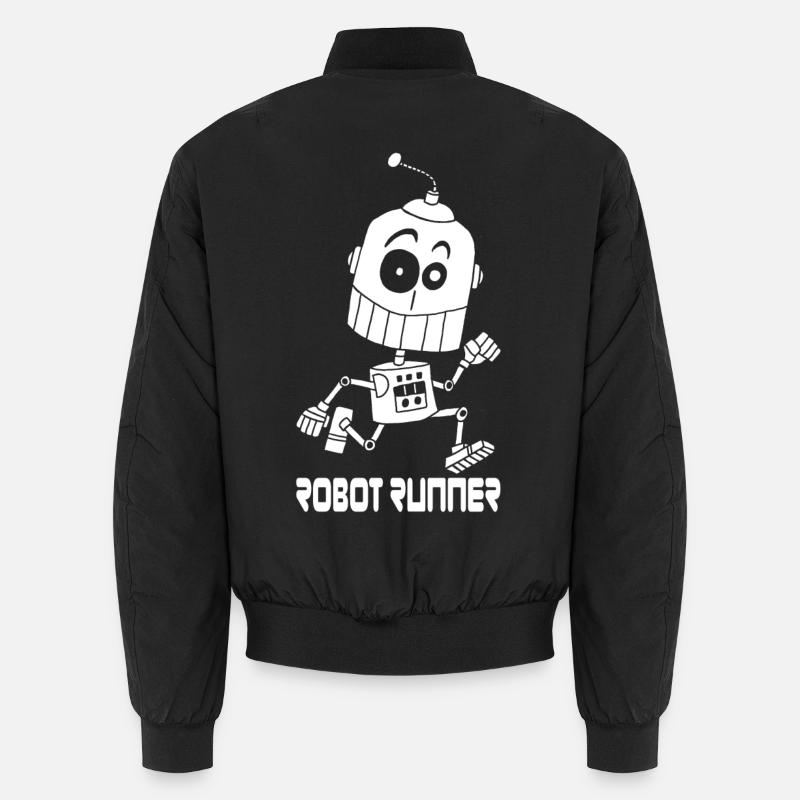 Weißer laufender Roboter Unisex Bomberjacke