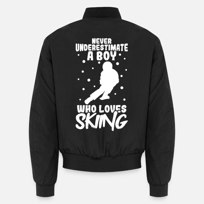 Skiing boy - Unisex Bomber Jacket - black