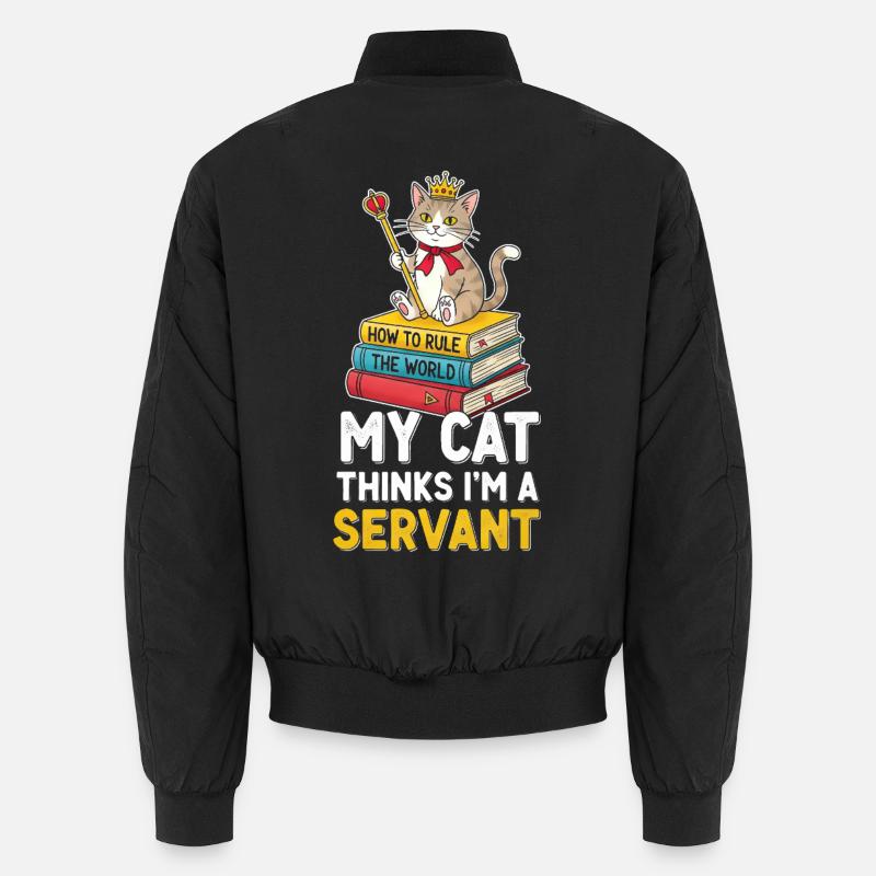 Kitten Crown Ruler Motif Unisex Bomber Jacket