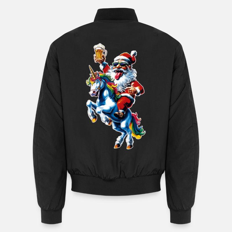 Weihnachtsmann Bier Einhorn Weihnachten Unisex Bomberjacke