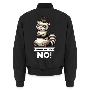 Before You Ask Ferret Ferret Owner Rodent - Unisex Bomber Jacket - black - Back - AI Model Male 185 light (185cm)