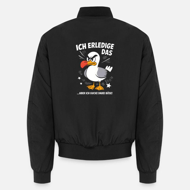 Möwe Seevogel Nen scheiss muss ich - Unisex Bomberjacke - Schwarz