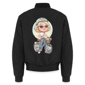 Adorable Cycliste Pastel - Bomber unisexe - noir - Dos - AI Model Male 185 light (185cm)
