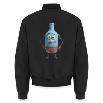 Ami de la bouteille bleue en slip - Bomber unisexe - noir - Dos - AI Model Male 185 light (185cm)