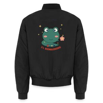 Kleiner Frosch 1% Verbleibend - Unisex Bomberjacke - Schwarz - Hinten - AI Model Male 185 light (185cm)