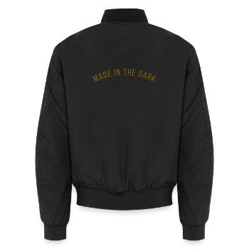 MADE IN THE DARK - Motivation - Unisex Bomber Jacket - black - Back - AI Model Male 185 light (185cm)