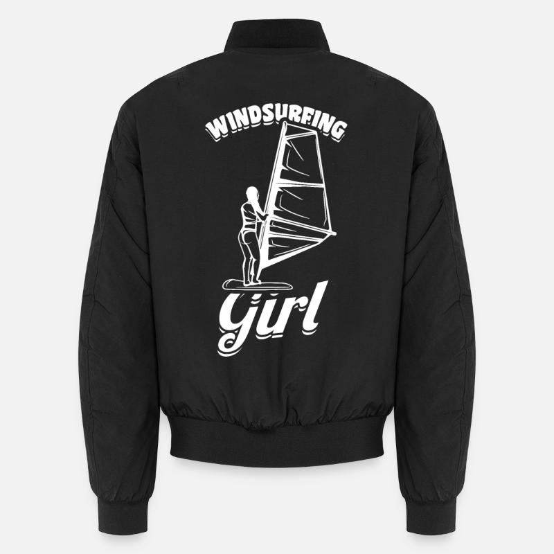 Windsurfer Mädchen - Unisex Bomberjacke - Schwarz