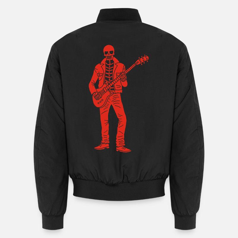 Gitarrist Skelett (Rot) Unisex Bomberjacke